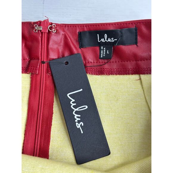 Lulus New! Fuchsia Pink Vegan Leather Mini Skirt Side Slit Goth Sexy Biker L - Picture 5 of 8